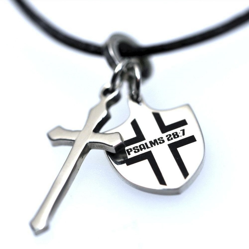 Shield with Cross Necklace
